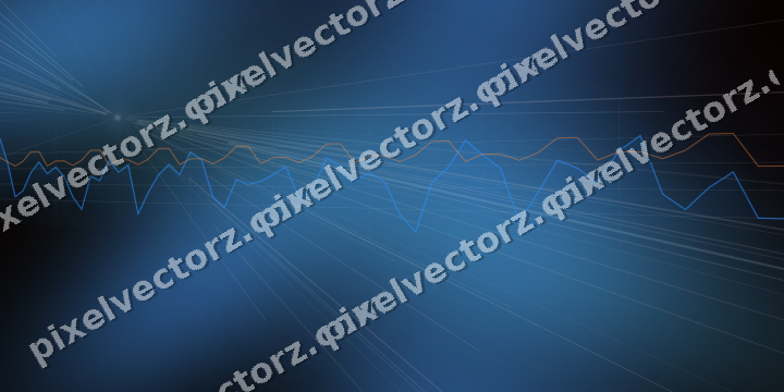 Glowing neon chart background in blue and red