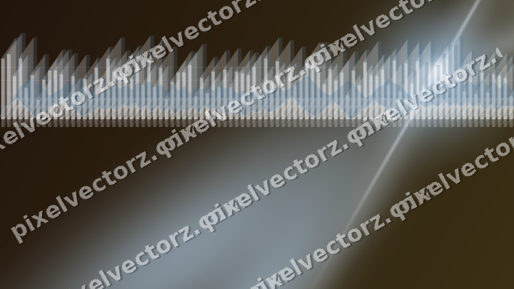 Glowing neon chart background in blue and orange