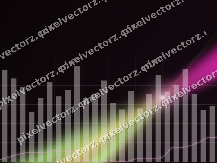 Glowing neon chart background in magenta and lime