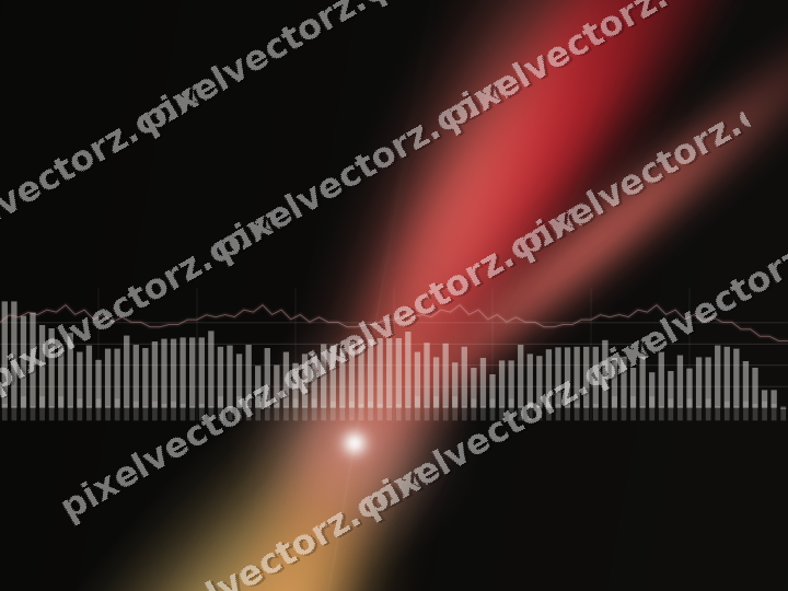 Glowing neon chart background in red and amber