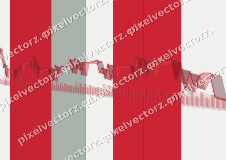 Glowing neon chart background in red and green
