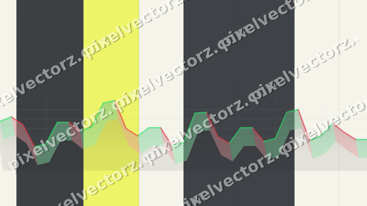 Glowing neon chart background in blue and yellow