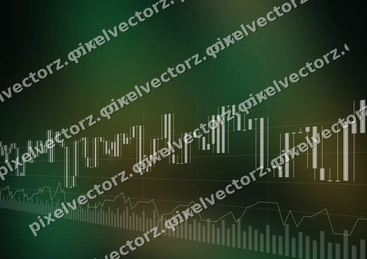 Glowing neon chart background in amber and green