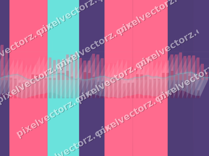 Glowing neon chart background in pink and amber