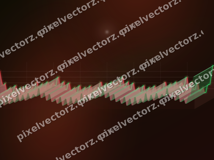Glowing neon chart background in red and orange