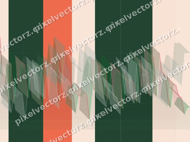 Soft pastel chart background in dark green and red