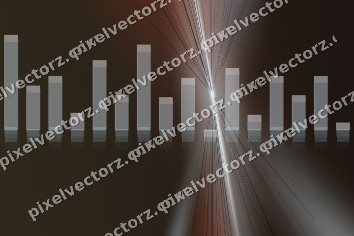 Glowing neon chart background in cyan and red
