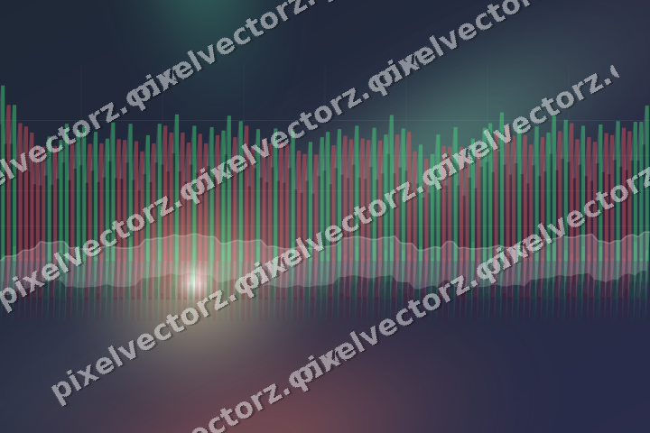 Glowing neon chart background in amber and green