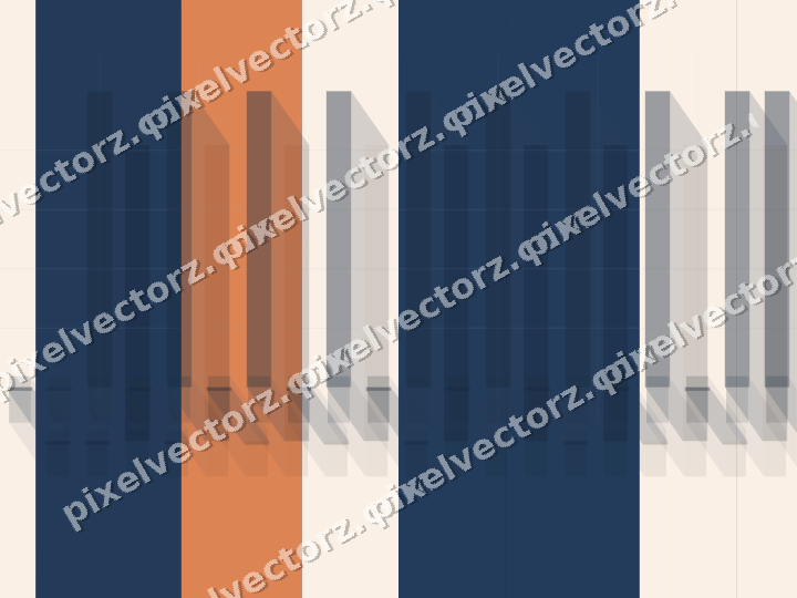 Glowing neon chart background in dark blue and orange