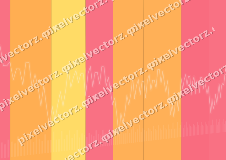 Glowing neon chart background in orange and amber