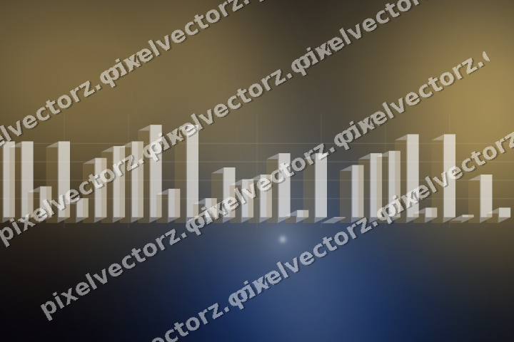 Glowing neon chart background in blue and amber