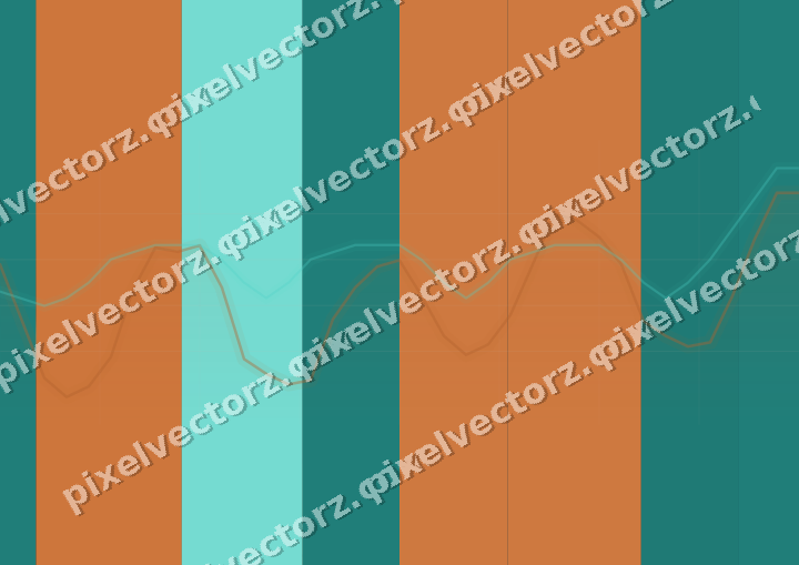 Glowing neon chart background in orange and teal