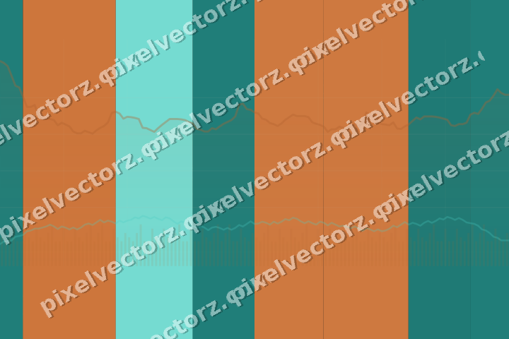 Glowing neon chart background in orange and teal