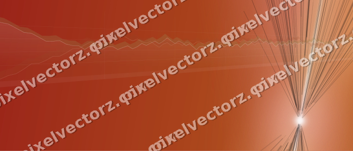 Glowing neon chart background in red and orange