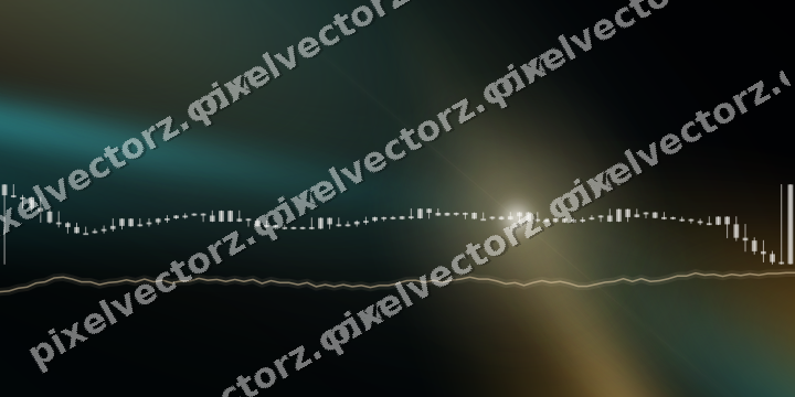 Glowing neon chart background in amber and teal