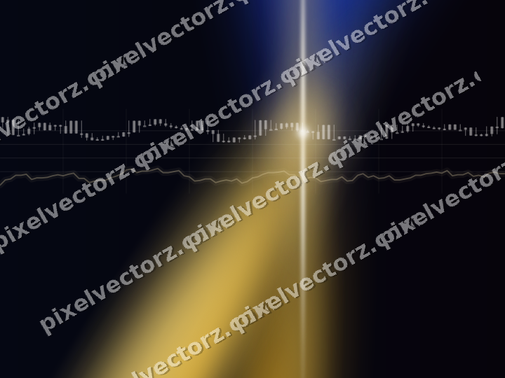 Glowing neon chart background in amber and blue
