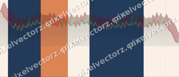 Glowing neon chart background in blue and orange