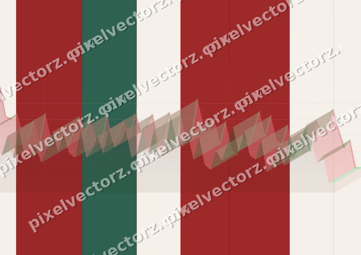 Glowing neon chart background in red and green