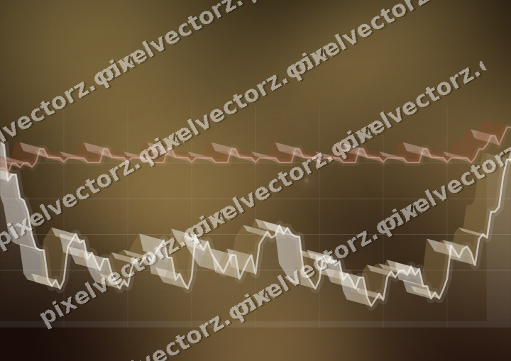 Glowing neon chart background in orange and amber