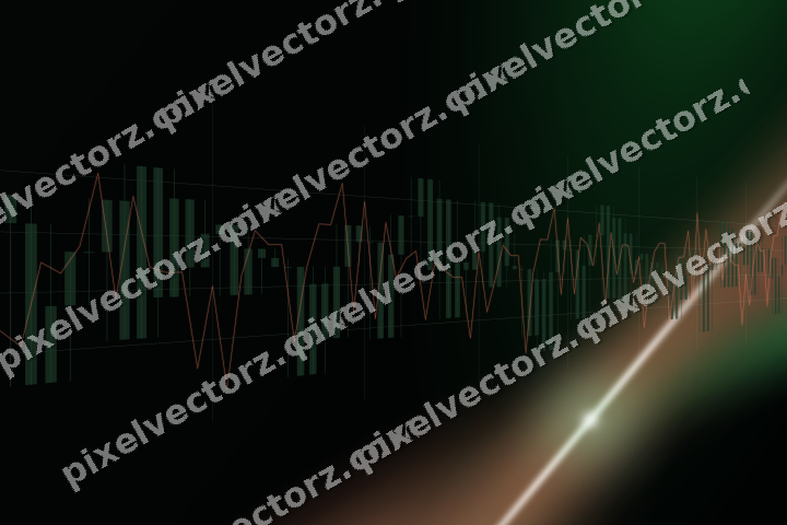 Glowing neon chart background in green and red