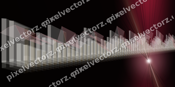 Glowing neon chart background in pink and red