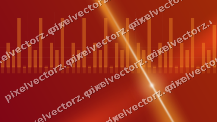 Glowing neon chart background in orange and amber