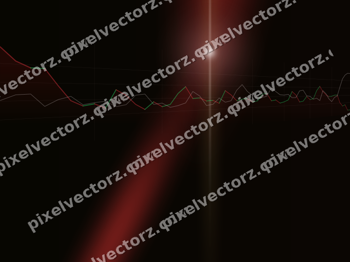 Glowing neon chart background in red and orange