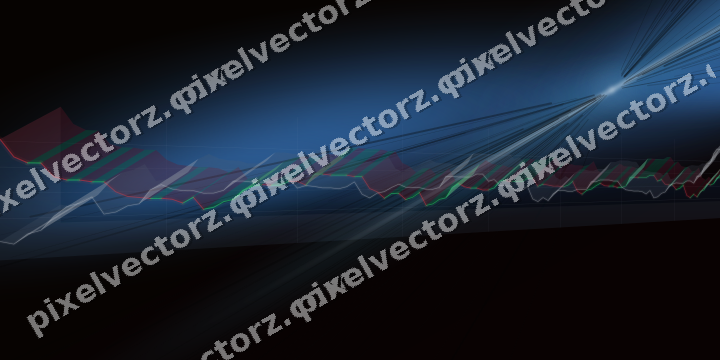Glowing neon chart background in blue and red