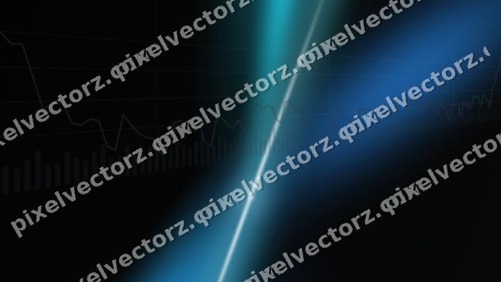 Glowing neon chart background in blue and teal