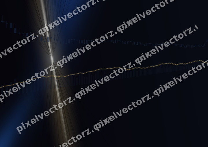 Glowing neon chart background in blue and amber