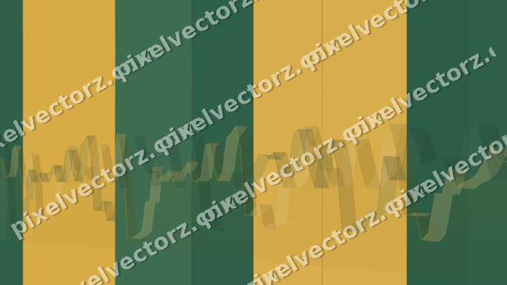 Glowing neon chart background in amber and green