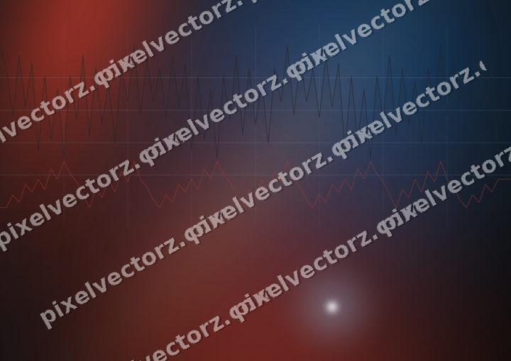 Glowing neon chart background in blue and red