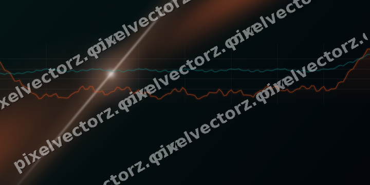 Glowing neon chart background in orange and teal