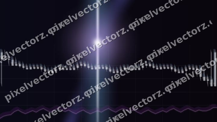 Glowing neon chart background in purple and blue