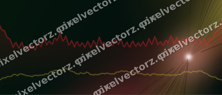 Glowing neon chart background in red and orange