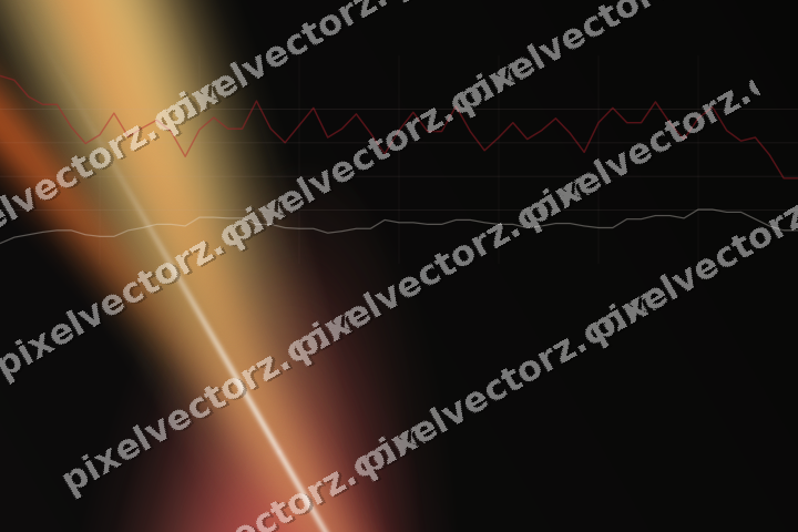 Glowing neon chart background in red and amber