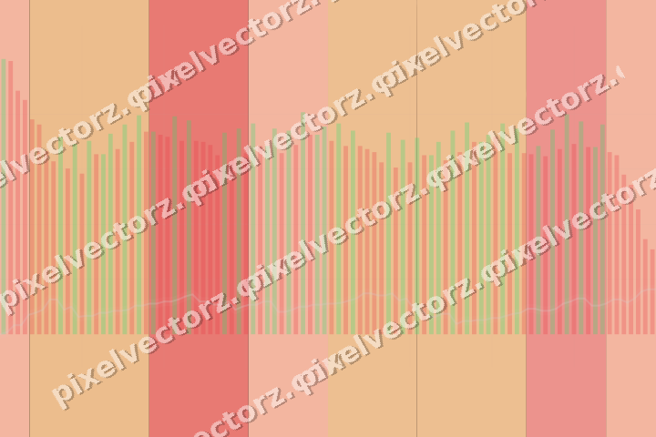 Glowing neon chart background in red and orange