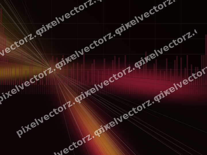 Glowing neon chart background in pink and red