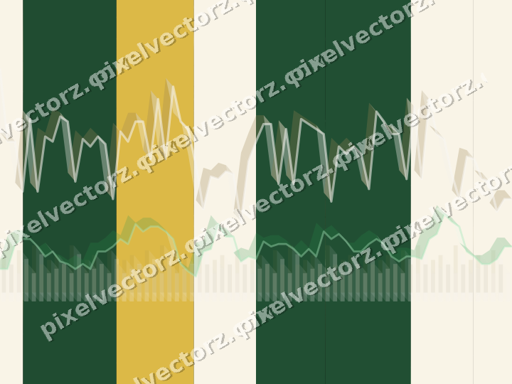 Glowing neon chart background in green and amber