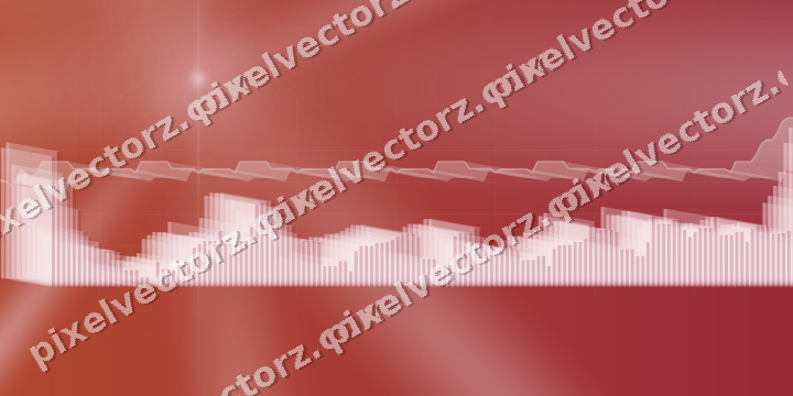 Glowing neon chart background in pale pink and pale red