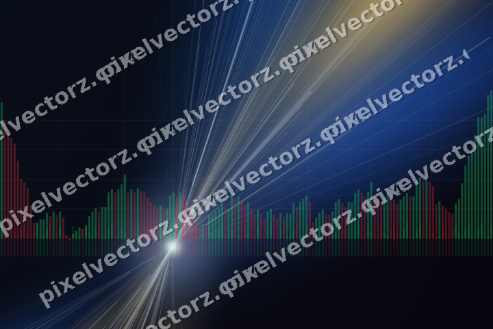 Glowing neon chart background in blue and amber
