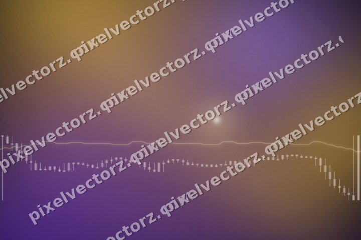 Glowing neon chart background in amber and purple