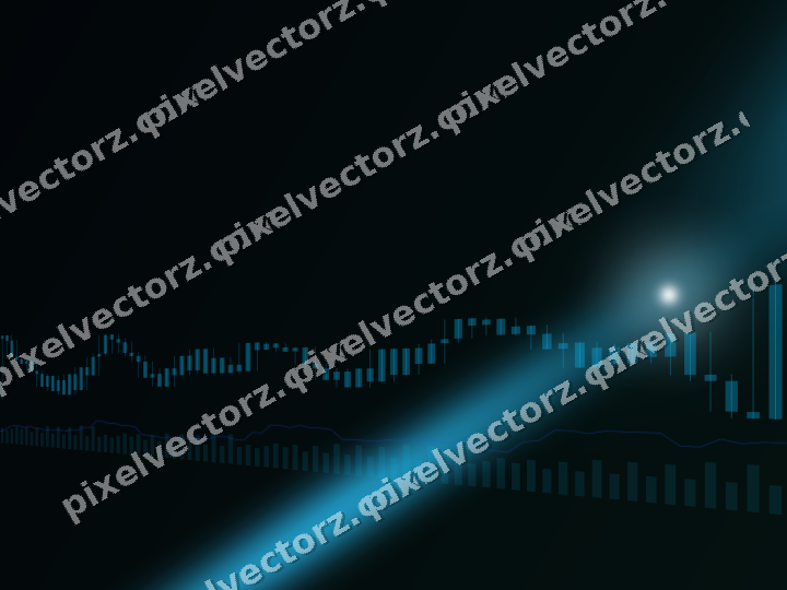 Glowing neon chart background in cyan and teal