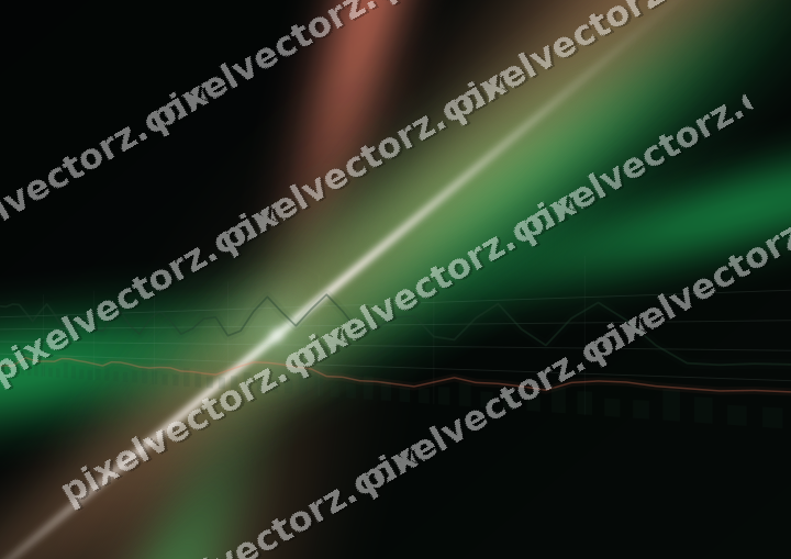 Glowing neon chart background in green and red