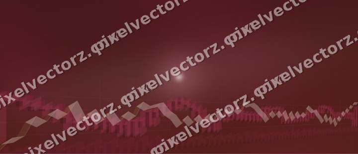 Glowing neon chart background in dark pink and red