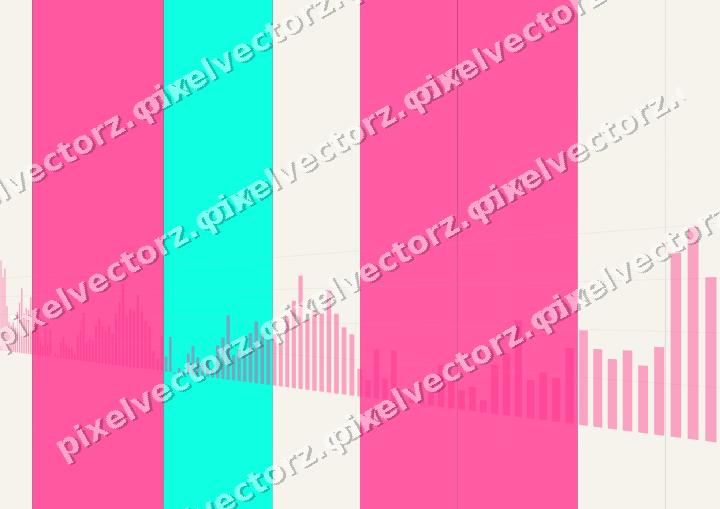Glowing neon chart background in pink and orange