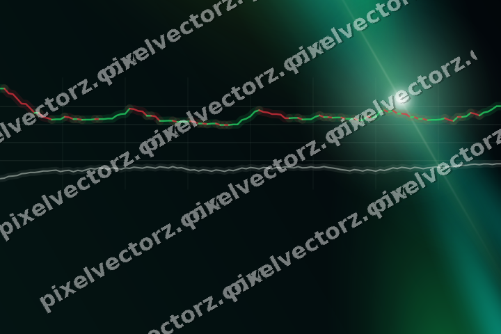 Glowing neon chart background in green and lime