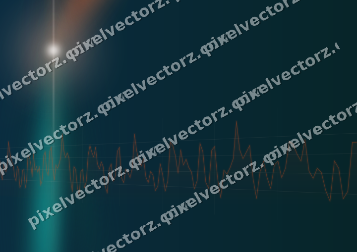 Glowing neon chart background in orange and teal