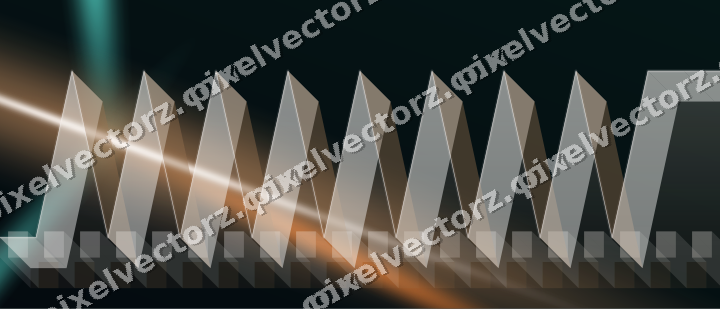 Glowing neon chart background in orange and teal
