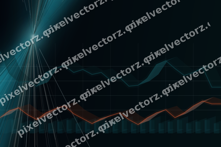 Glowing neon chart background in teal and orange